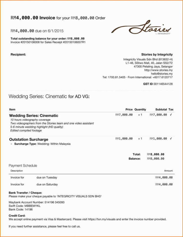 Free Photography Invoice Template Kleo.beachfix   Basetels Within Photography Invoice Template