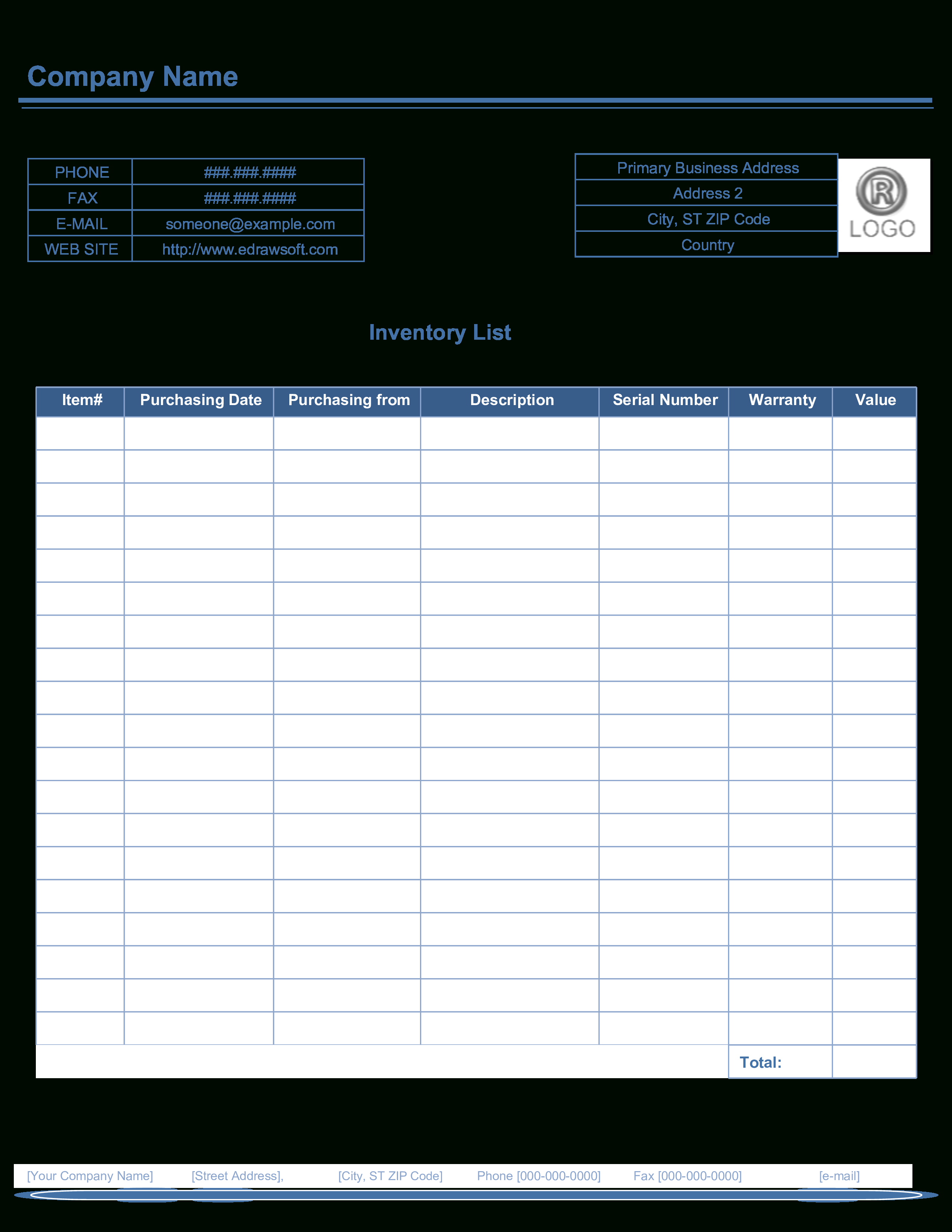 Free Printable Business Inventory List | Templates At Intended For Printable Inventory List Template
