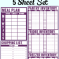 Free Printable Menu Planner, Shopping List & Inventory Sheets Within Printable Inventory Spreadsheet