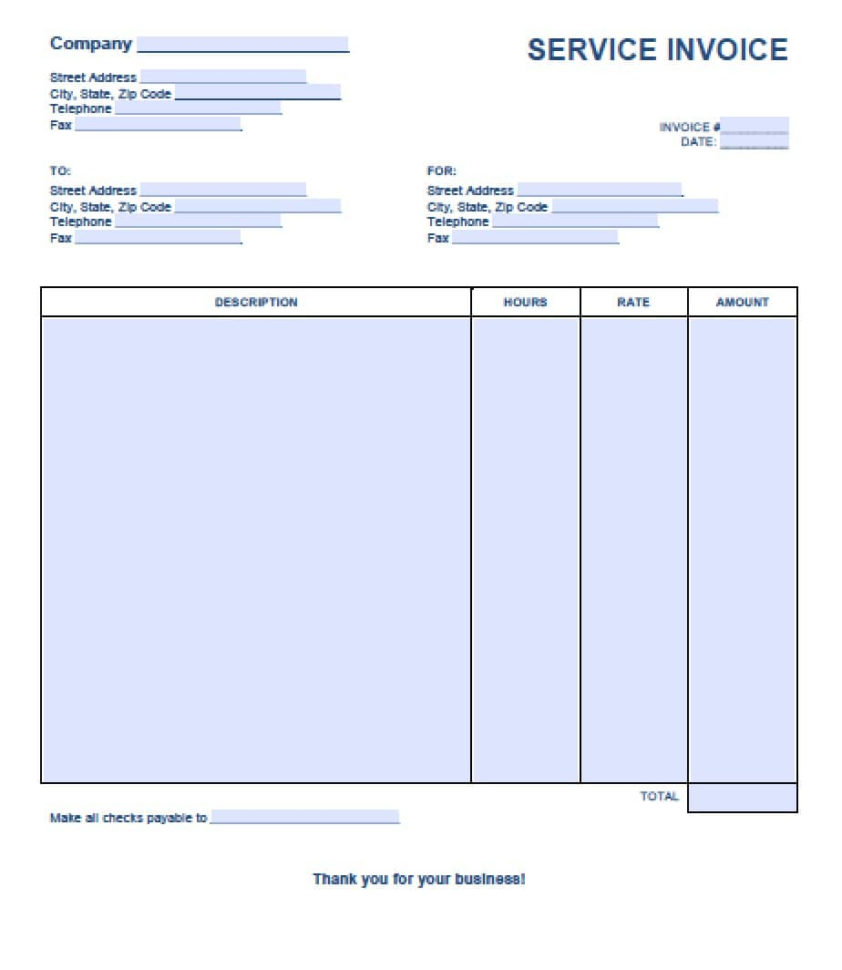 Free Service Invoice Template | Excel | Pdf | Word (.doc) For House Cleaning Service Invoice