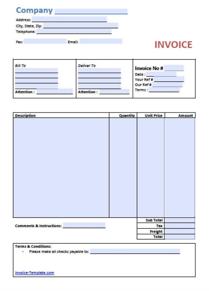 Free Simple Basic Invoice Template | Excel | Pdf | Word (.doc) And Invoice Templates For Microsoft Word