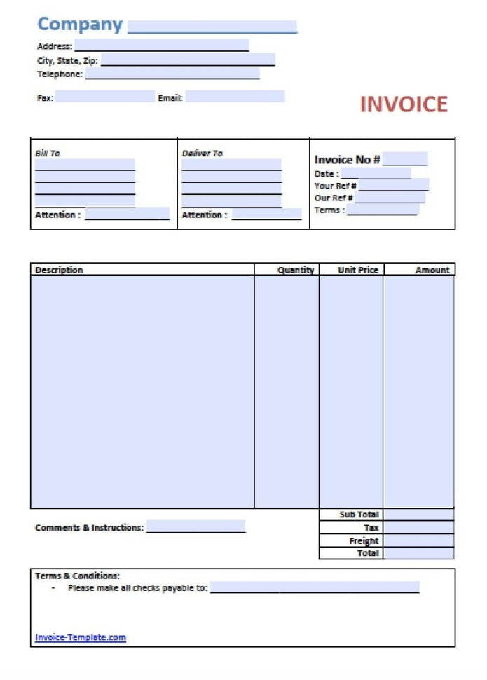 Free Simple Basic Invoice Template | Excel | Pdf | Word (.doc And Word Spreadsheet