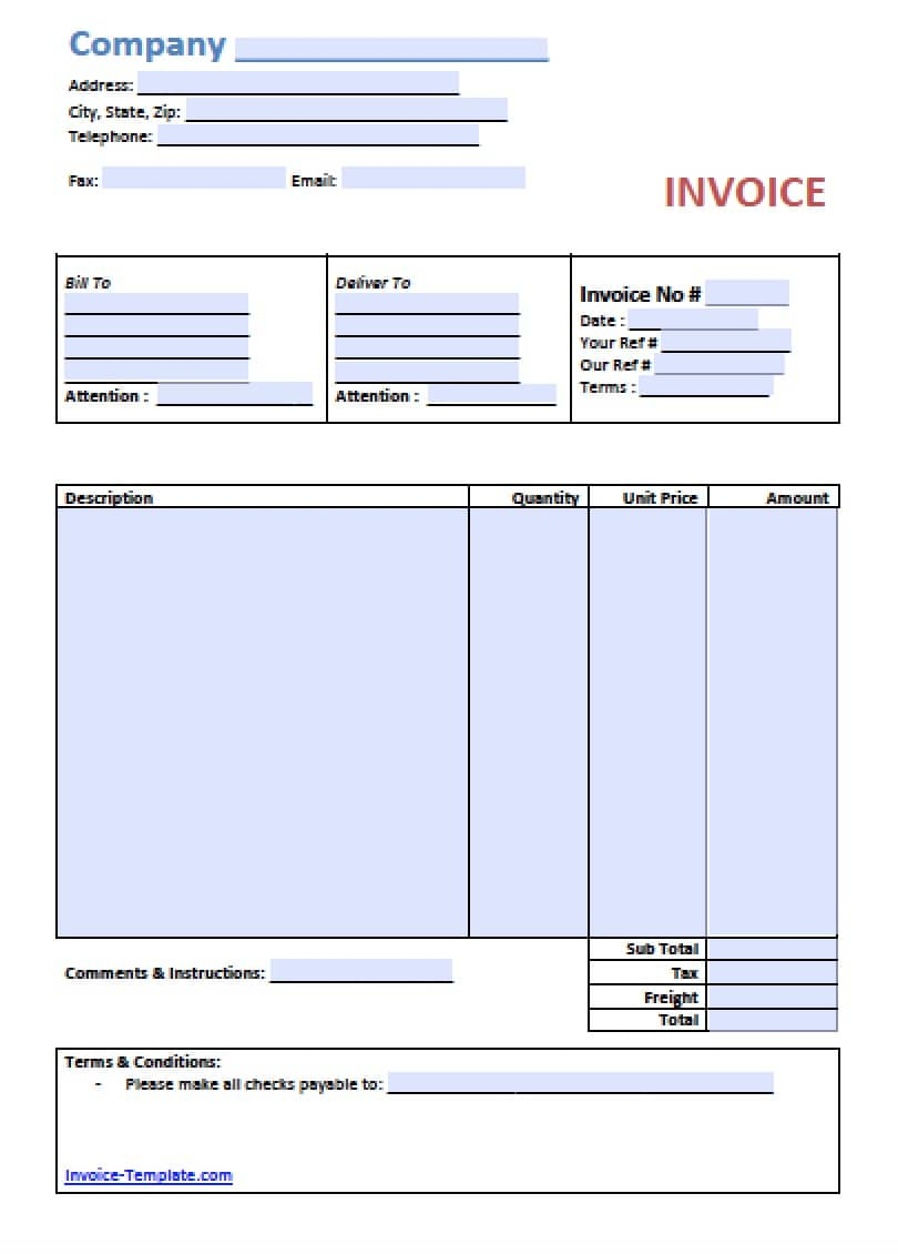 Free Simple Basic Invoice Template | Excel | Pdf | Word (.doc) Intended For Invoice Template Microsoft Word