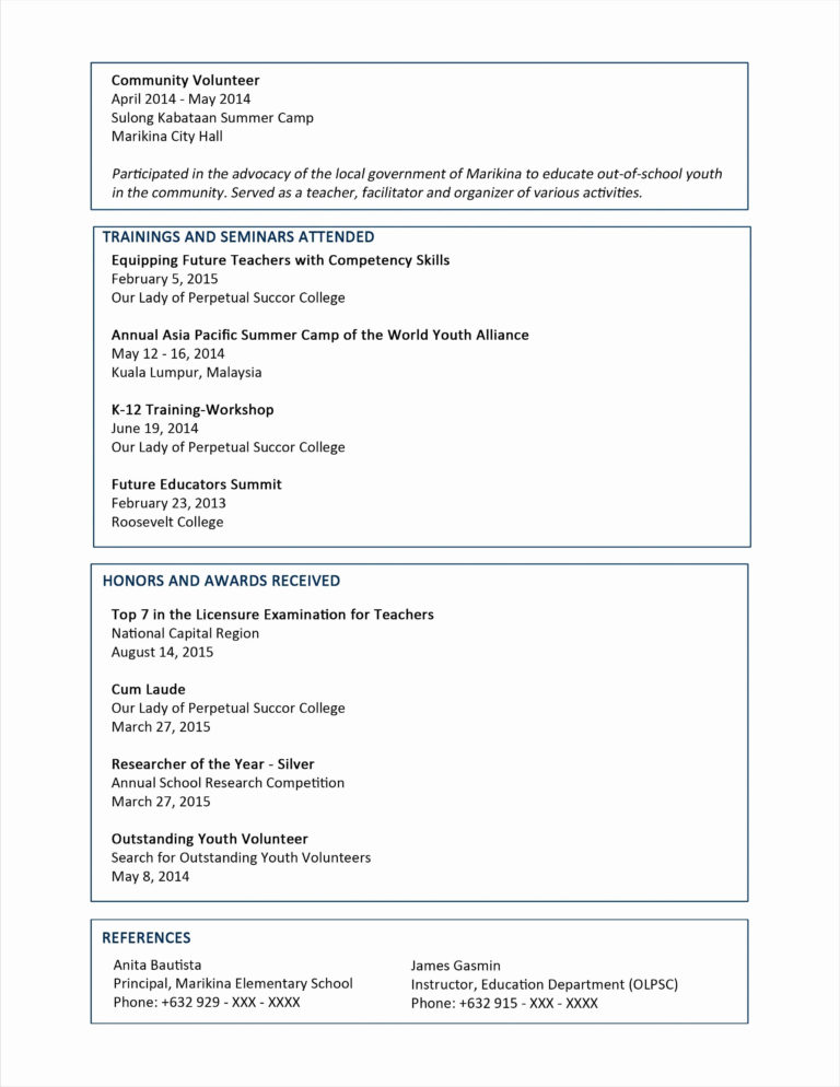 Resume Spreadsheet — db-excel.com