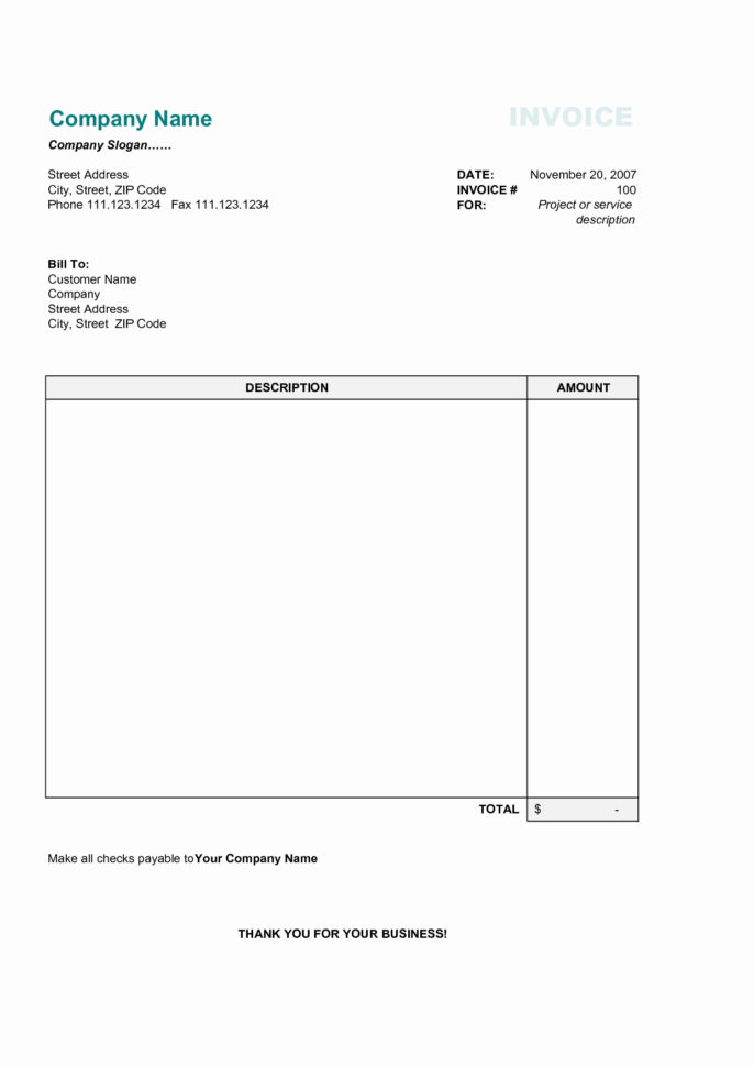 Free Standard Invoice Template Free Invoice Templates For Word Excel With Open Office Invoice Templates
