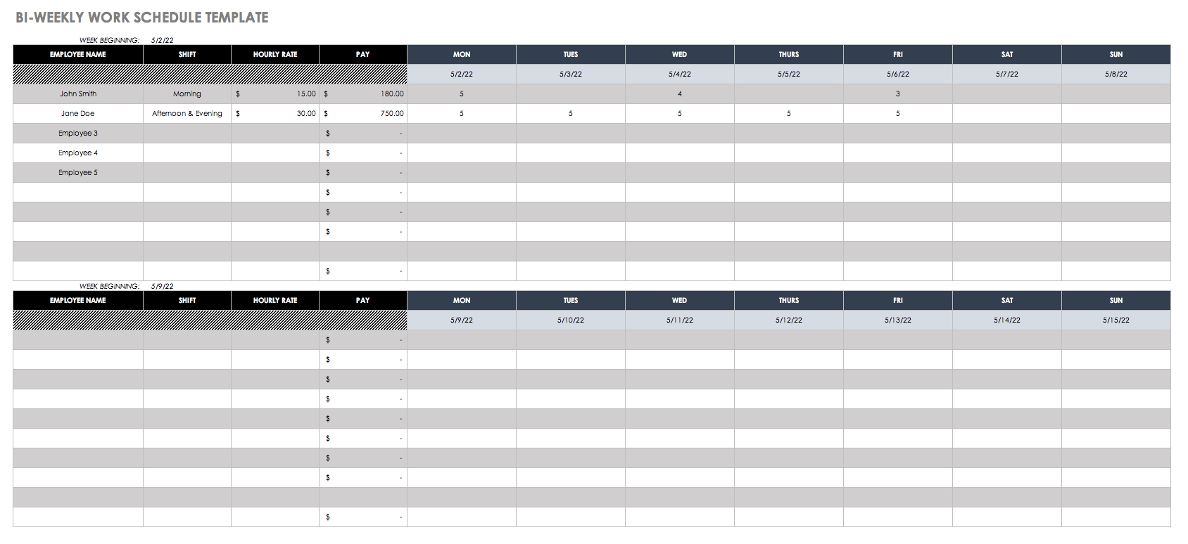 Free Work Schedule Templates For Word And Excel Within Scheduling Spreadsheet