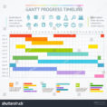 Gantt Progress Line Business Plan Project Stockillustration For Project Timeline Plan