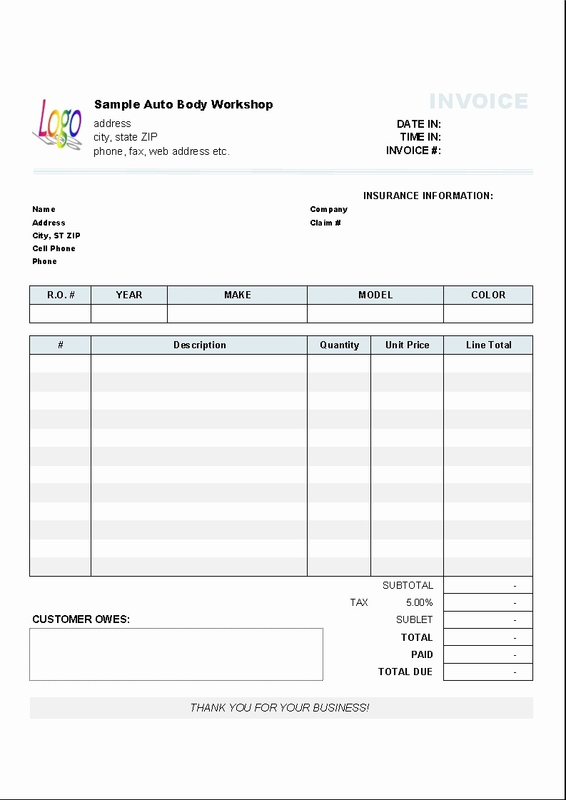 handyman invoice template free