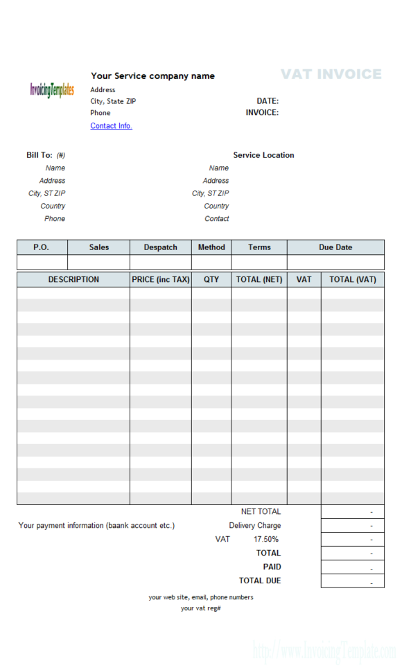 Handyman Invoice Template (Sales Tax) To Handyman Invoice