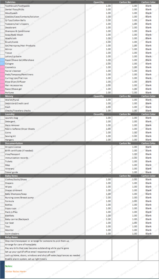 Home Moving Inventory Or Packing List Template In Printable Inventory List Template