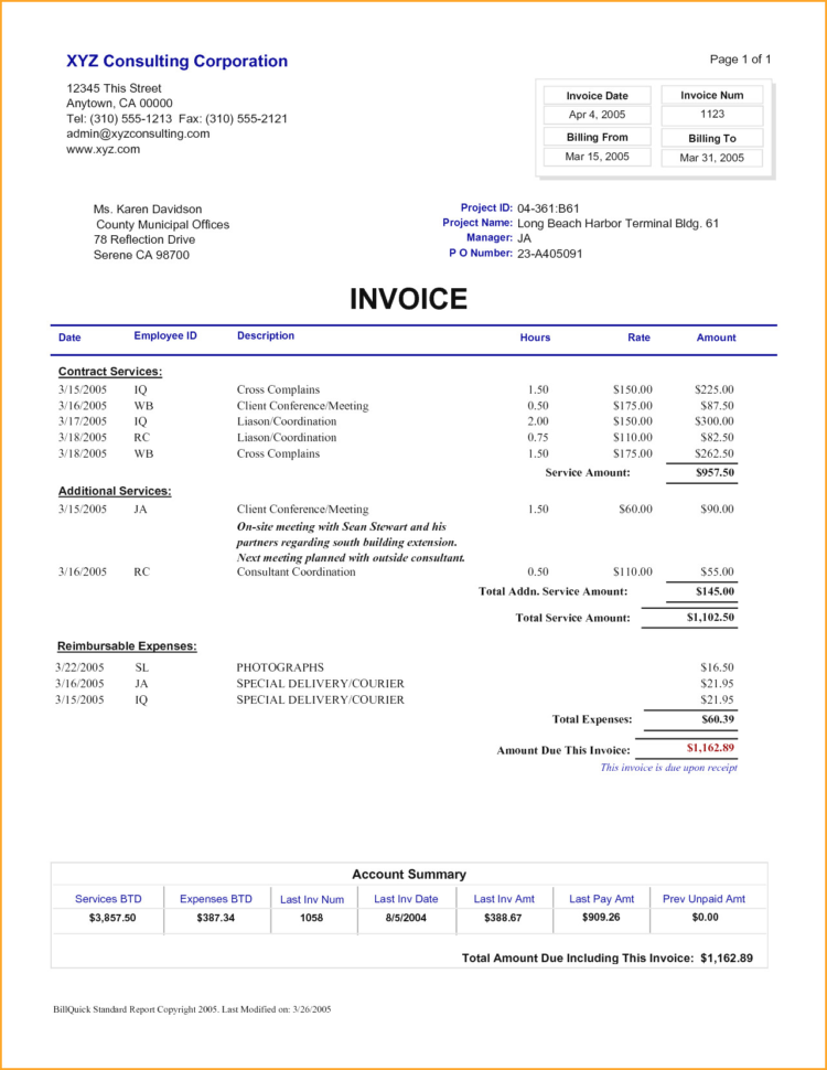 Hourly Rate Invoice Template – Colorium Laboratorium In Hourly Invoice Template