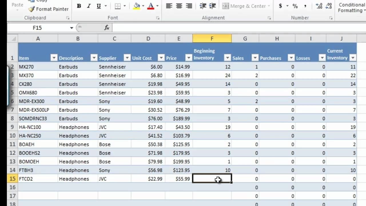 How To Manage Inventory With Excel Inventory Tracking Spreadsheet With Inventory Tracking Template Free