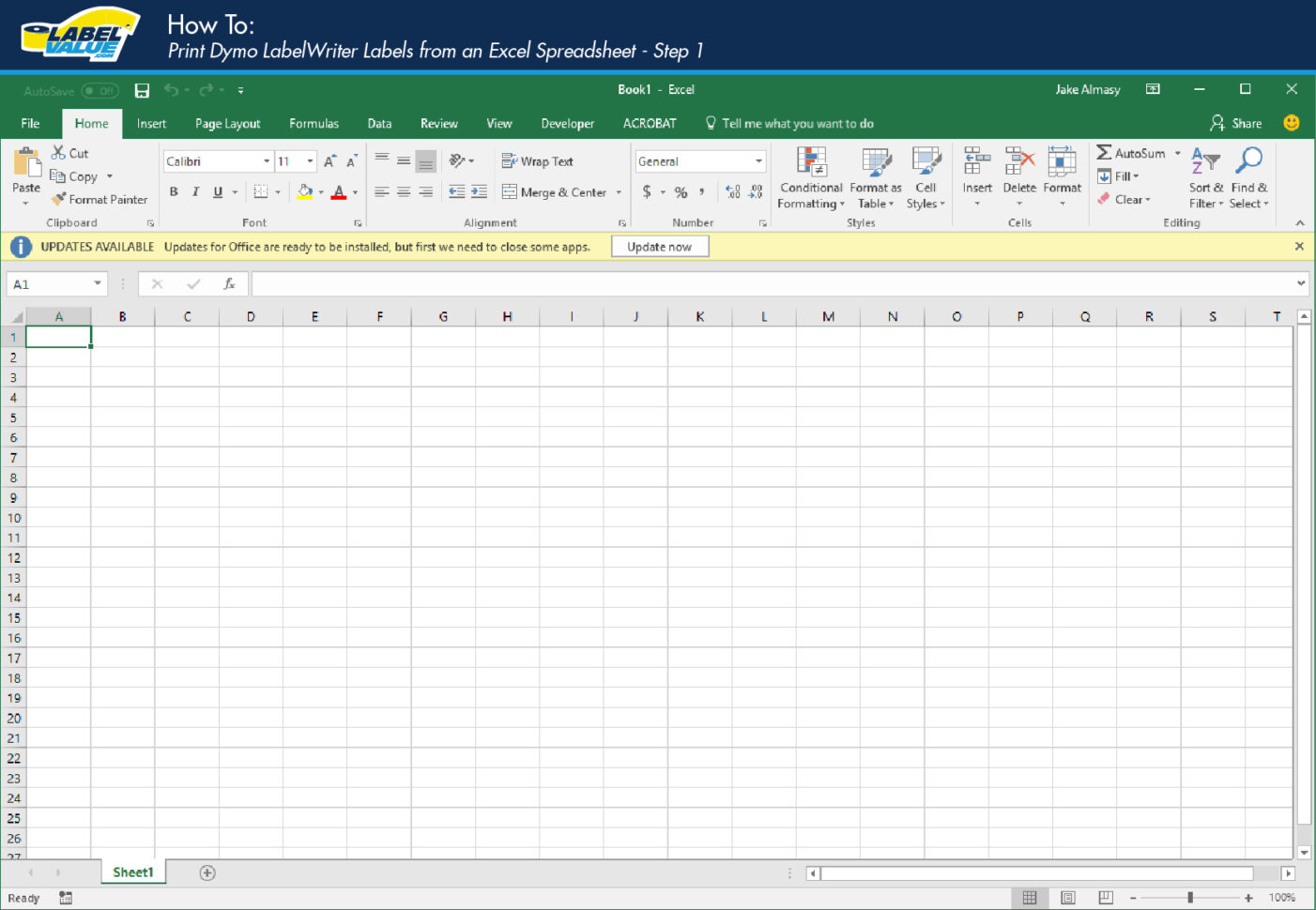 How To Print Dymo Labelwriter Labels From An Excel Spreadsheet Within Excel Spreadsheet Software