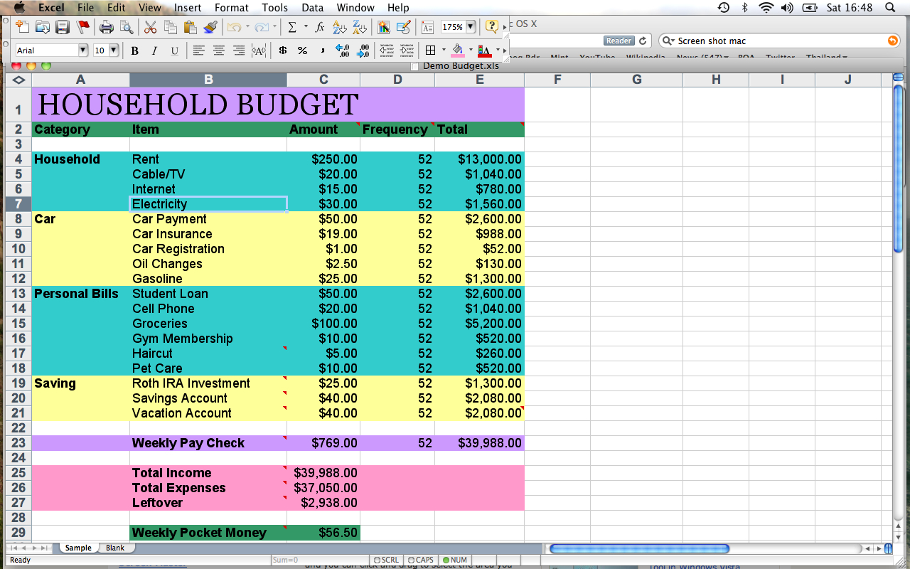 How To Setup A Spreadsheet For Household Budget As Budget To Spreadsheet For Household Budget