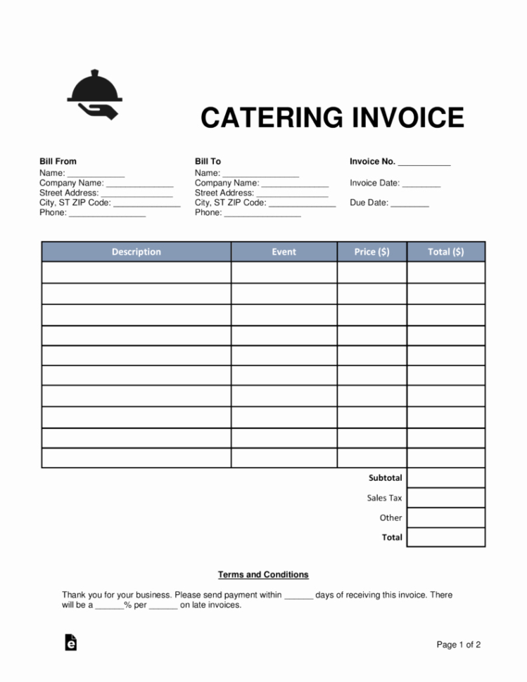 Https://www.hmwebsolutions/27 Catering Service Invoice Template To Catering Service Invoice