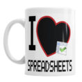 I Love Spreadsheets Novelty Office Accountant Coffee Mug Tea Cup Inside I Heart Spreadsheets Mug