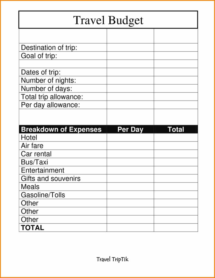 Travel Expense Template ~ Excel Templates