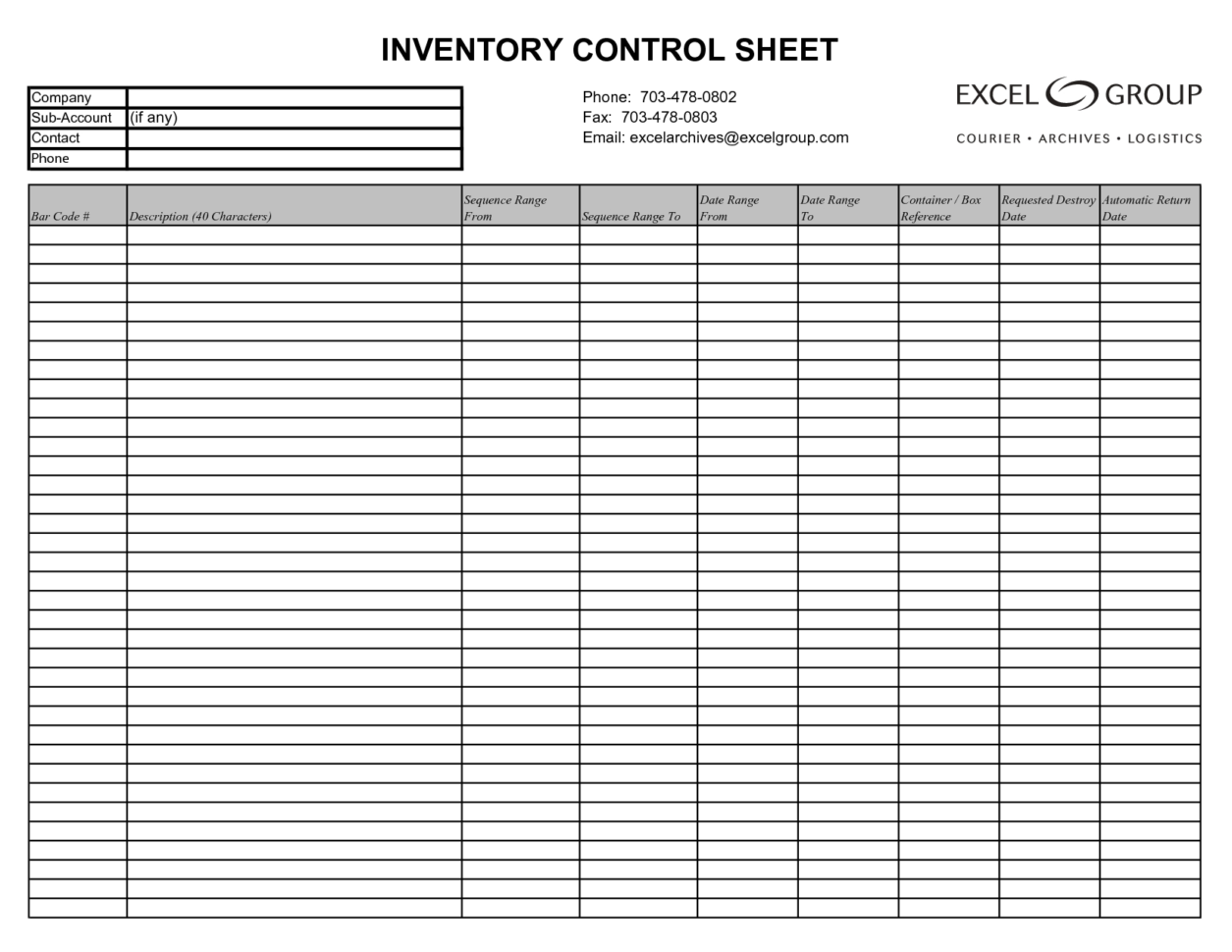 Inventory Control Form Template — db-excel.com