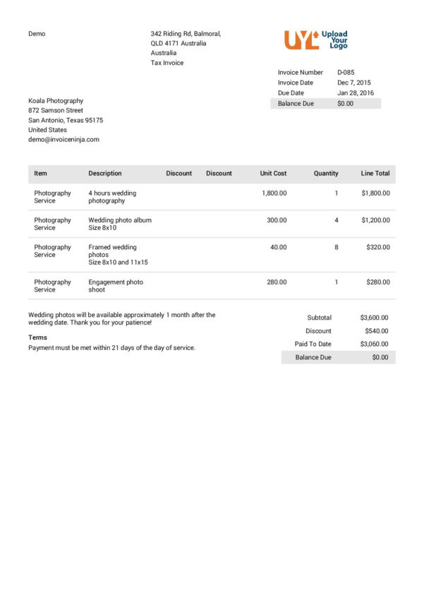 Invoice & Quotation Template Designs | Invoice Ninja for Payment ...