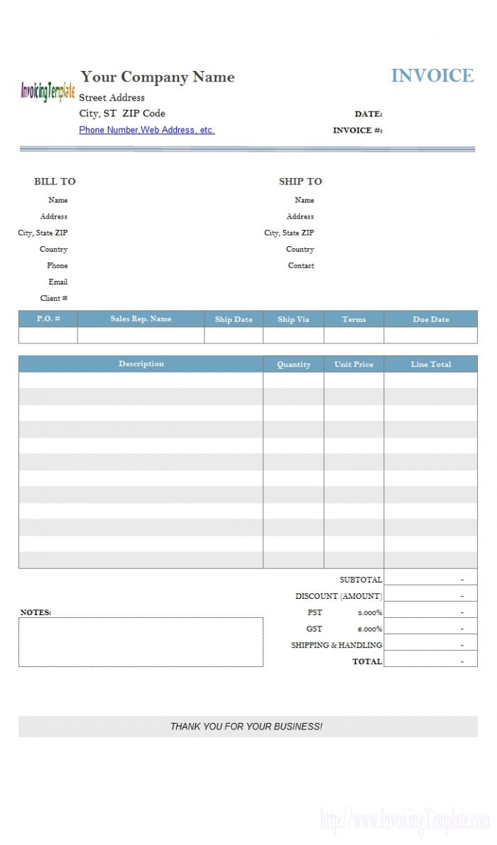 Invoice Template Google Docs