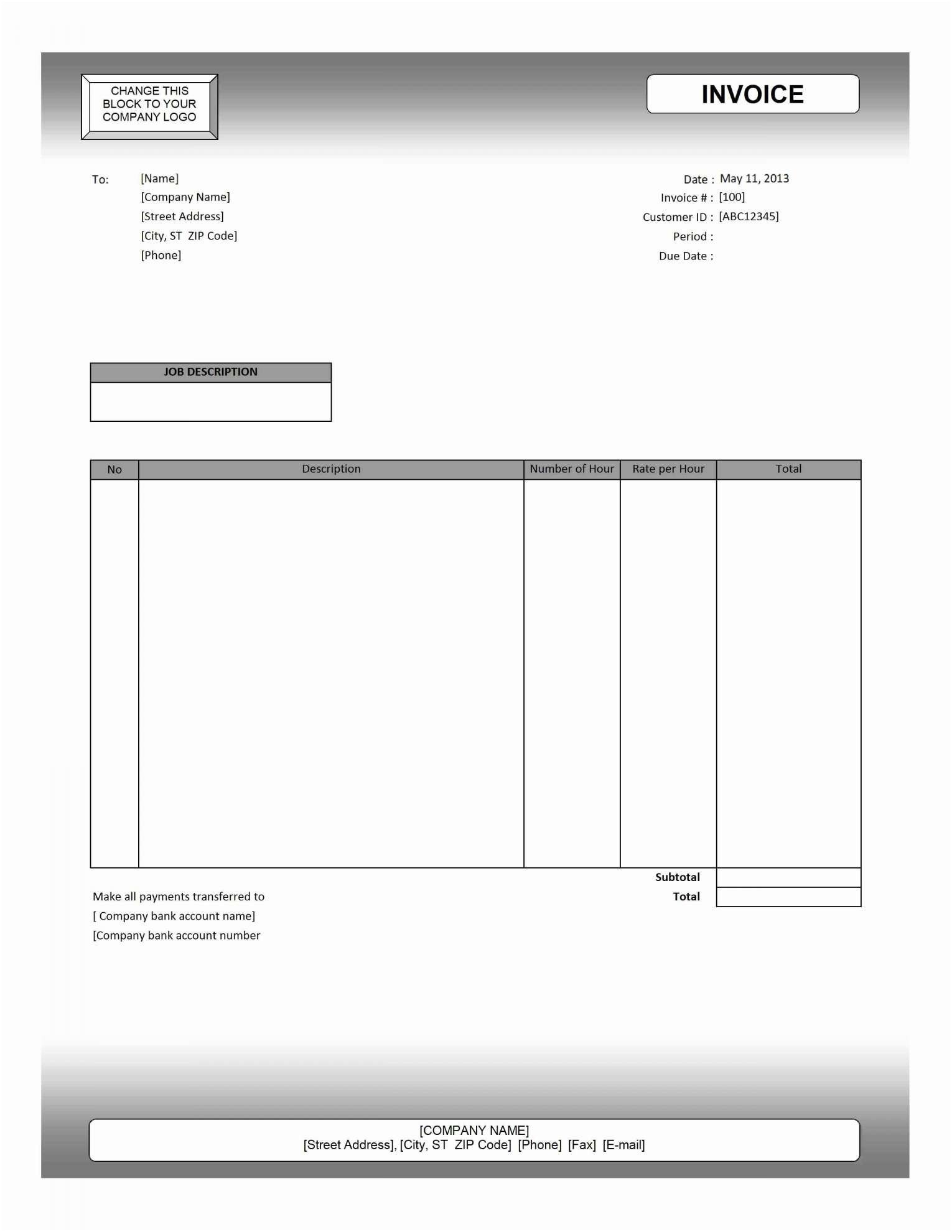 invoice template free download for mac