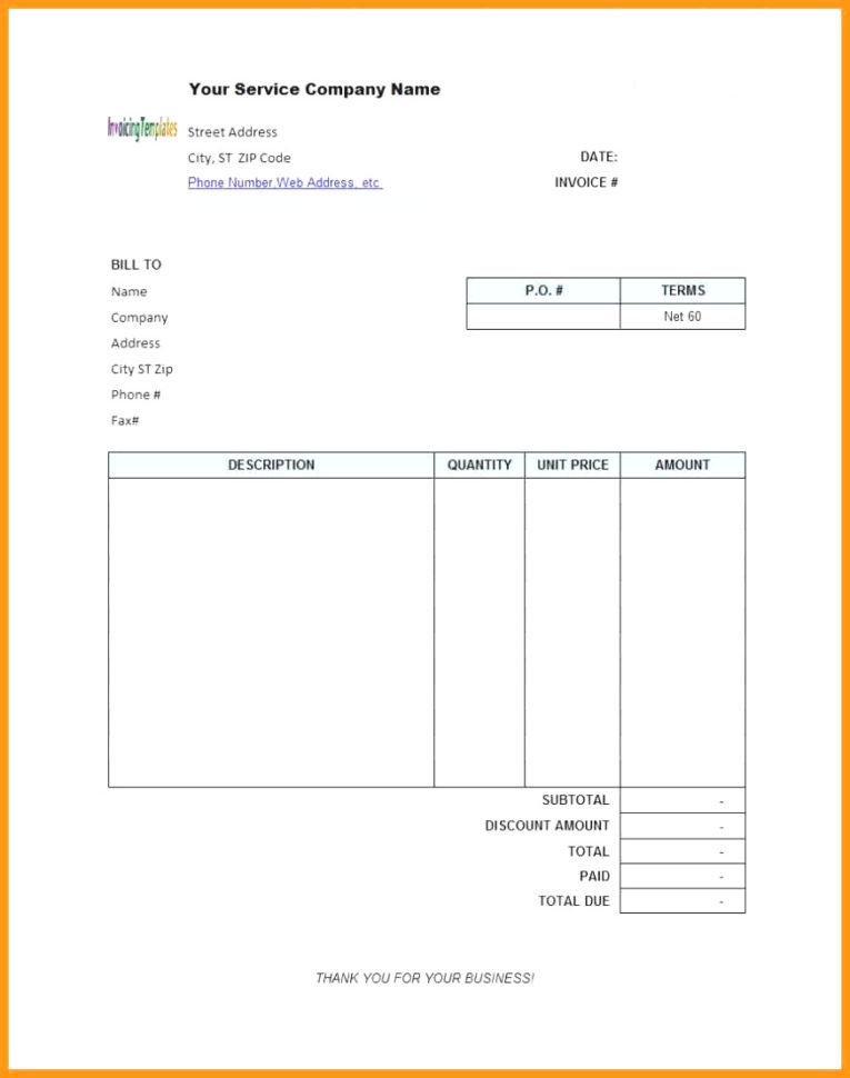 Invoice Template For Openoffice Free