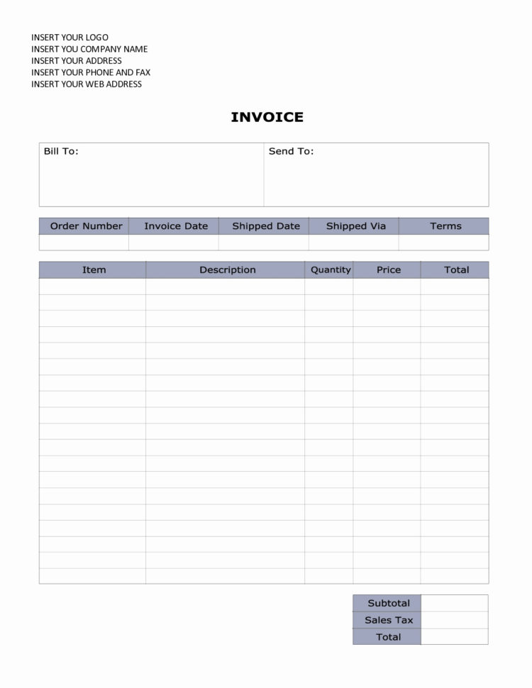 Invoice Template Word Doc Invoice Template Word Doc Invoice Sample Inside Invoice Template Word Doc