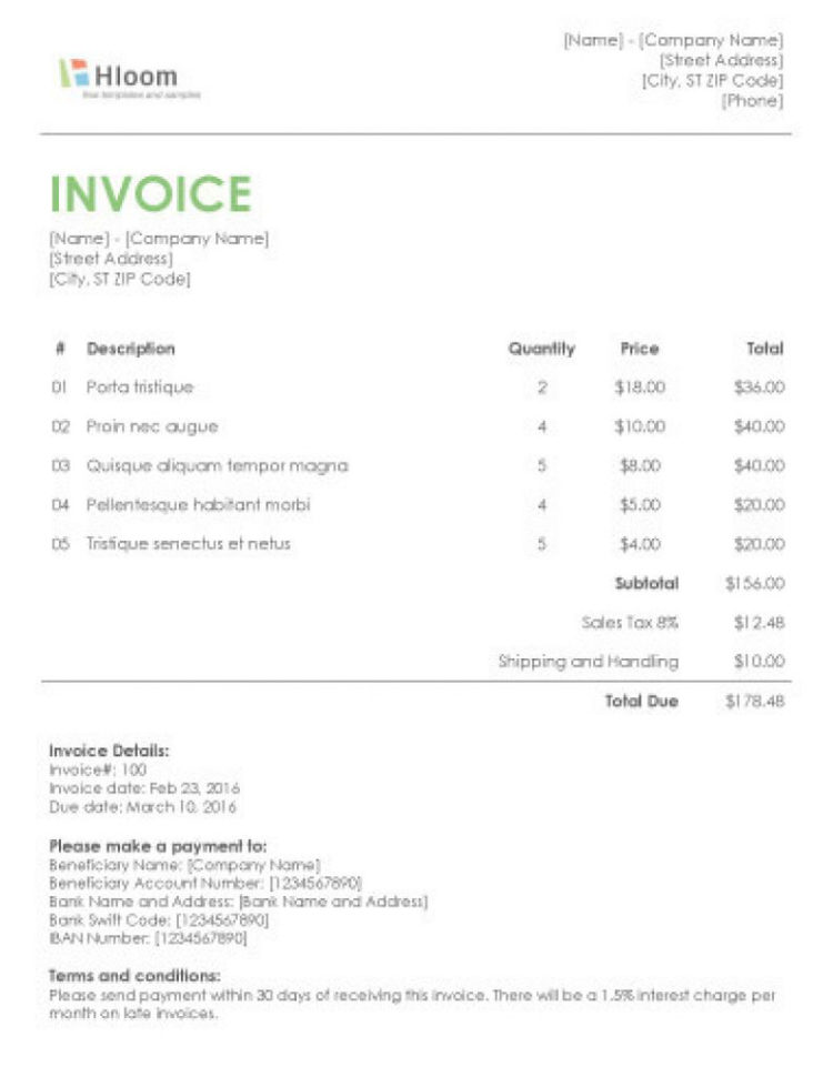 Invoice Templates For Word Effective 19 Blank Invoice Templates For Invoice Template Microsoft Word