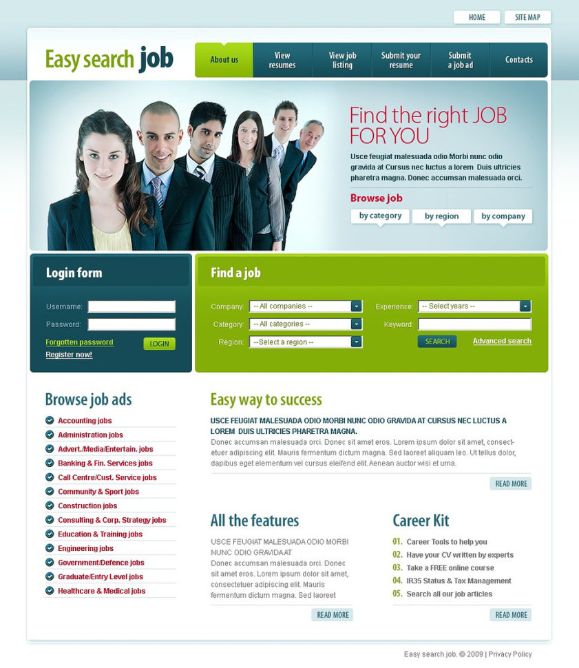 Job Portal Website Template #22059 With Accounting Website Templates Free Download