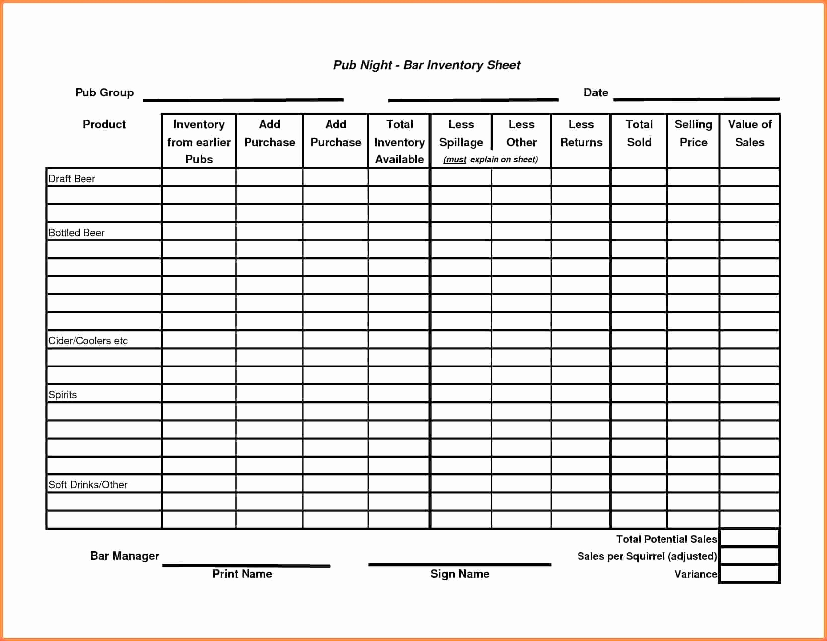 Liquor Inventory Control Spreadsheet Lovely Liquor Inventory to Bar Inventory Templates