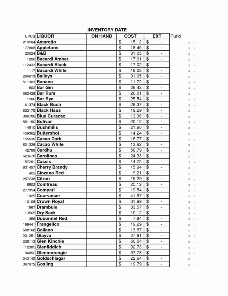 Liquor Inventory Template Awesome Liquor Inventory Spreadsheet Inside Alcohol Inventory Spreadsheet