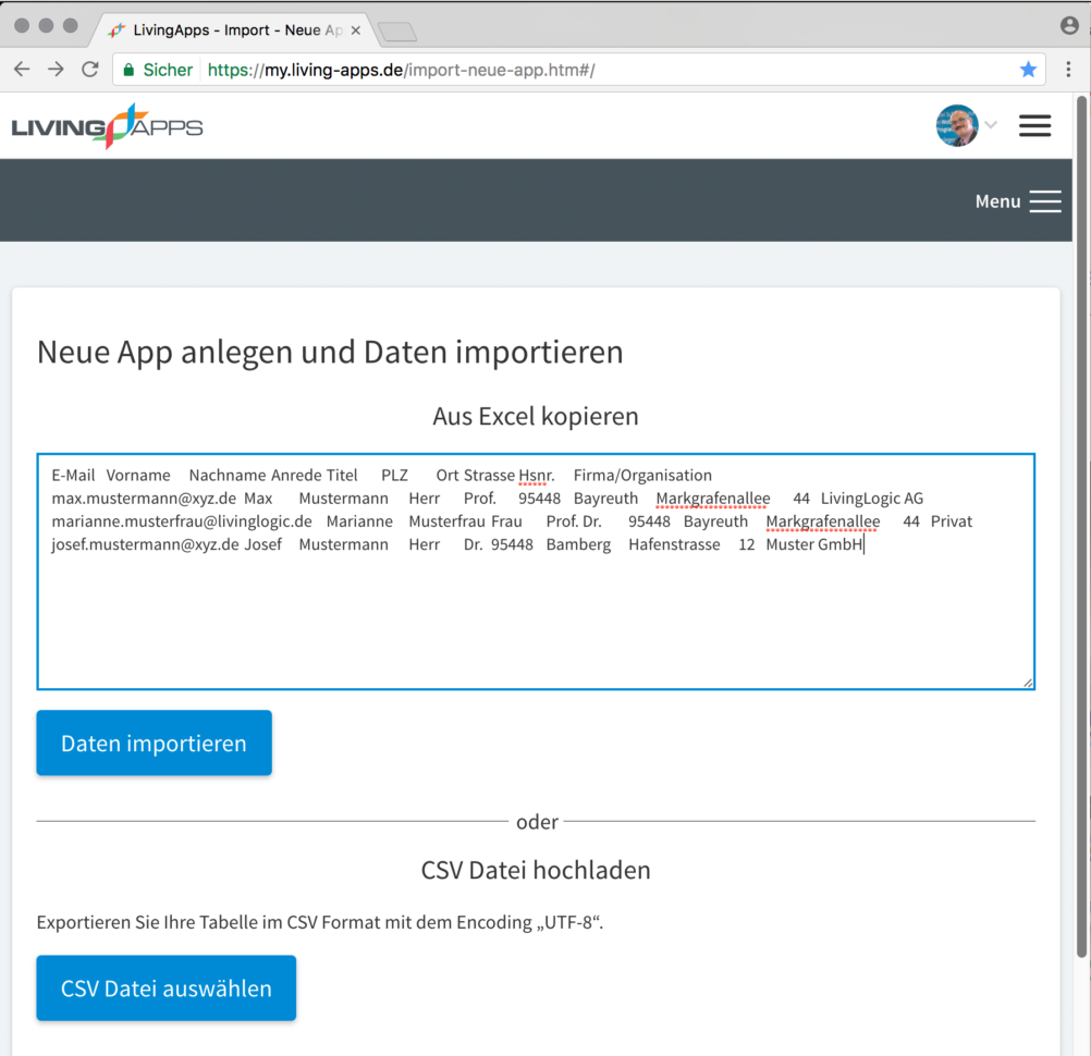 Livinglogic   Erzeuge Eine Livingapp Aus Einer Spreadsheet Tabelle To Spreadsheet Web