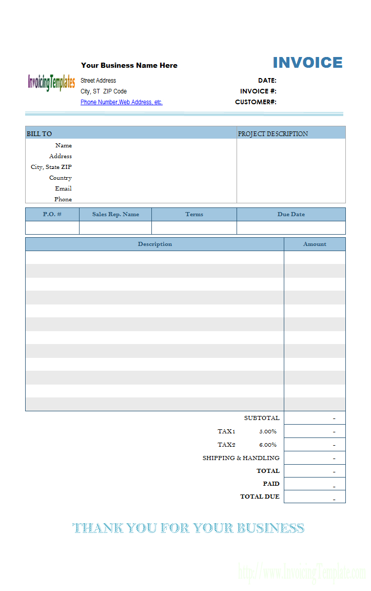 free invoice templates for mac numbers