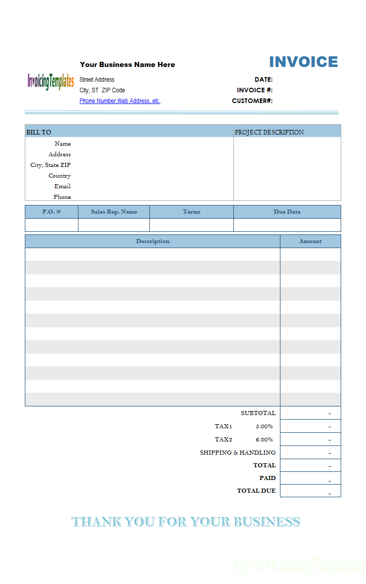 Invoice Templates For Mac db excel com