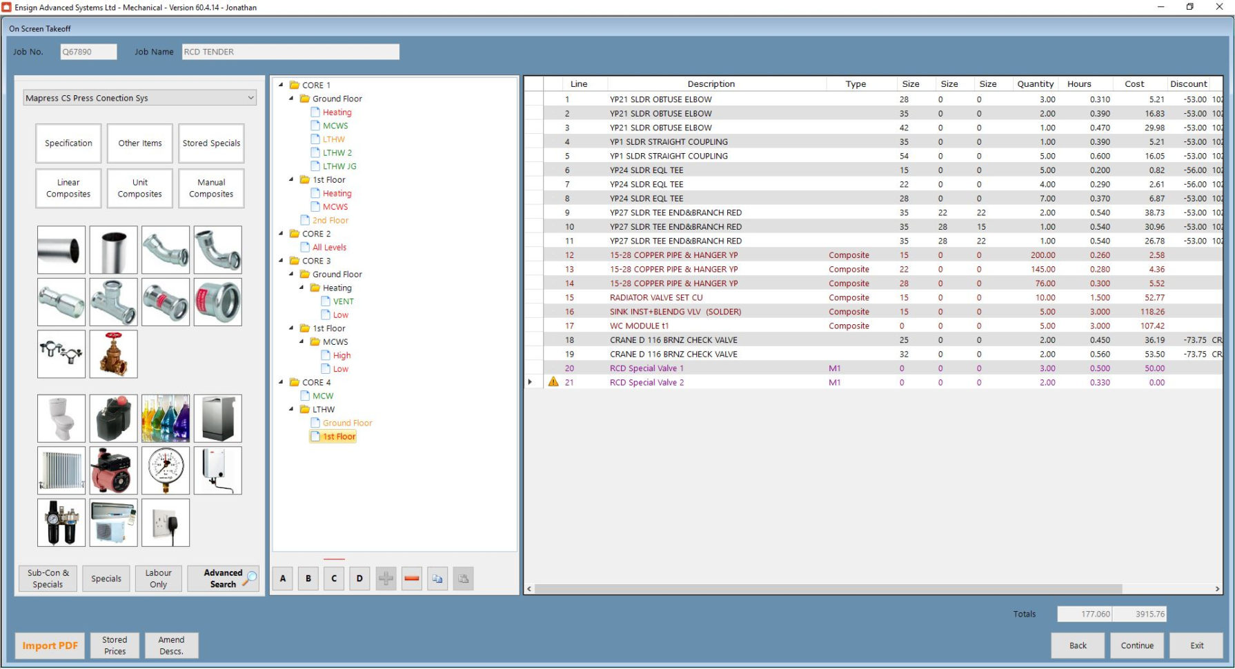 Mechanical Estimating Software   Ensign With Estimating Spreadsheets