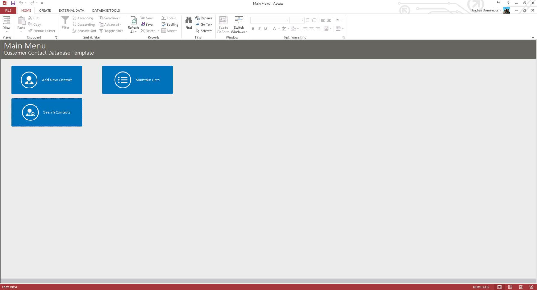Microsoft Access Contact Database Template For Customer Database Template Access
