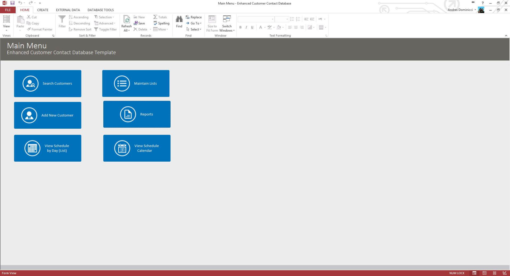 Microsoft Access Enhanced Customer Contact Database Template In Customer Database Template Access