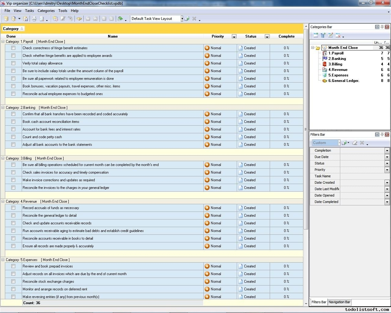 Month End Close Checklist To Do List Organizer Checklist Pim In To 
