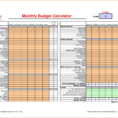 Monthly Budget Calculator Memo Templates Word : Oninstall Within Household Budget Calculator Spreadsheet