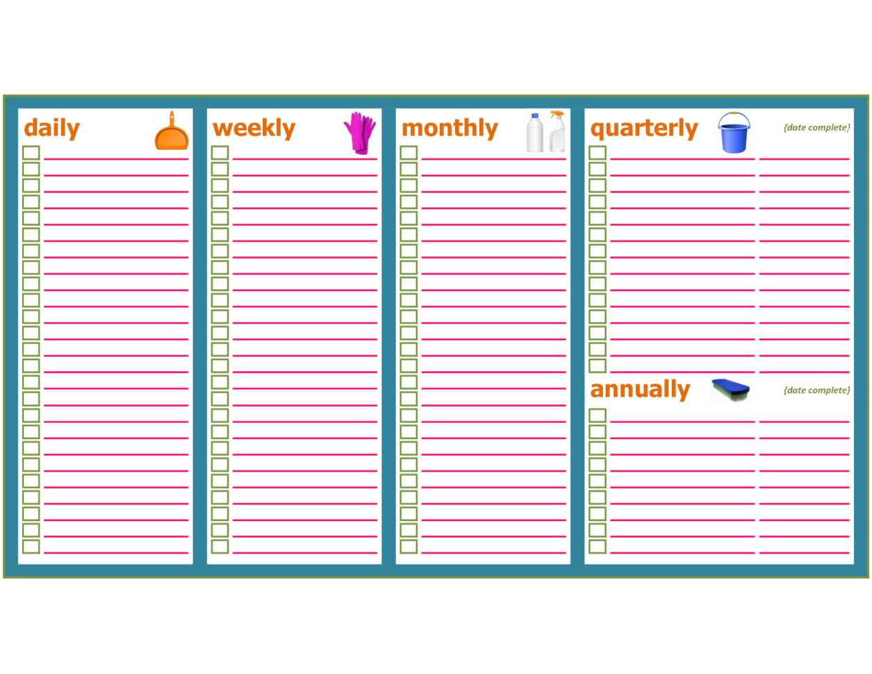 Monthly Cleaning Schedule Template   Kimo.9Terrains.co For Monthly Accounting Checklist Template