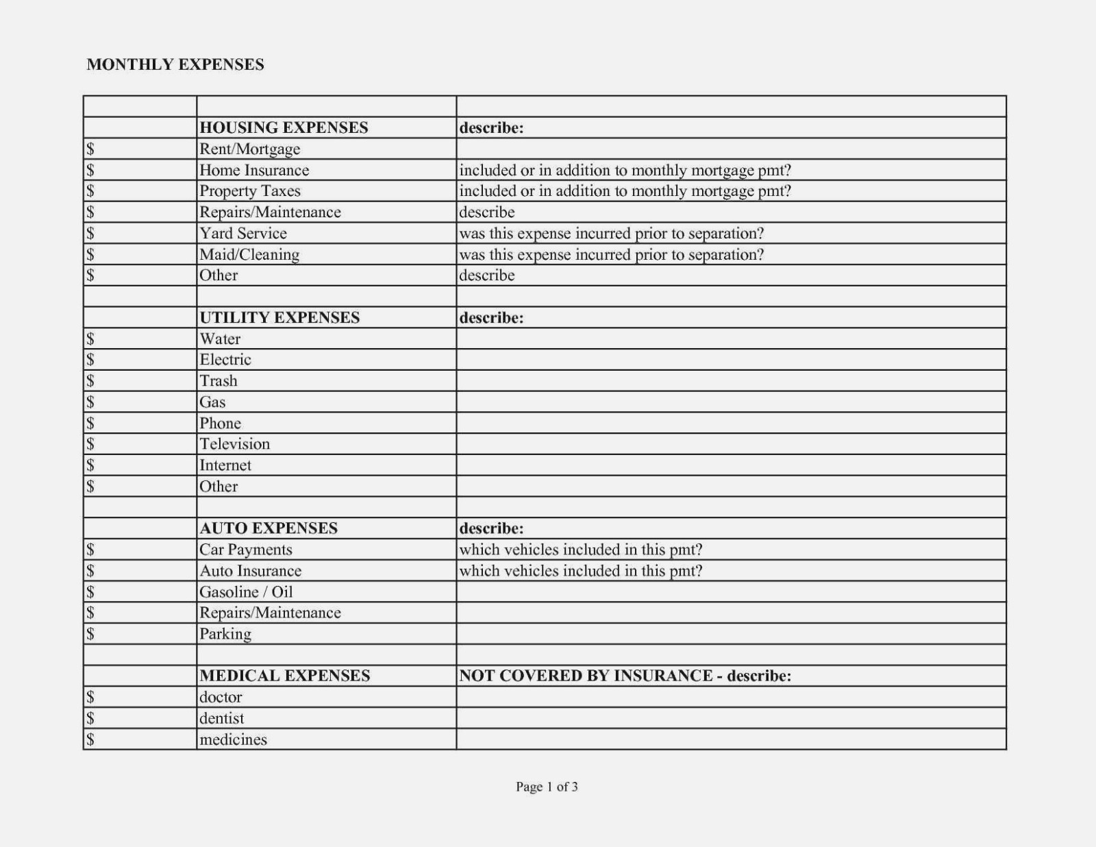 Monthly Expense Report Form And Monthly Office Expense Report and Office Expense Report