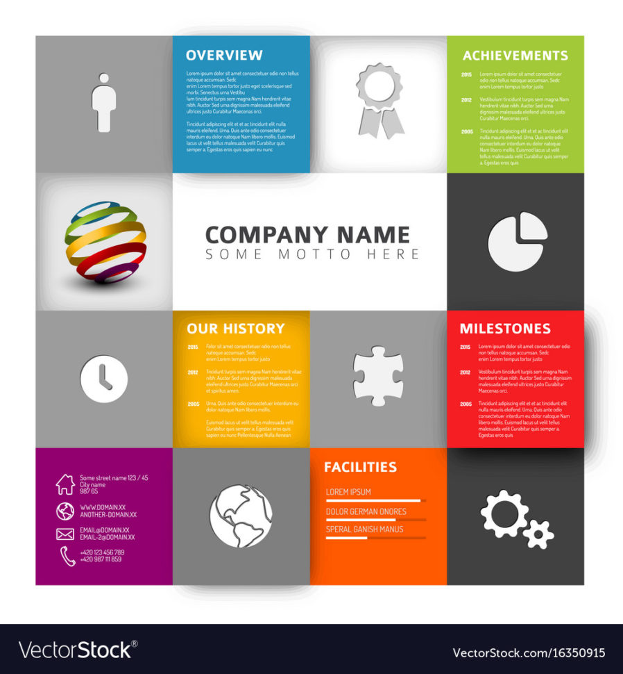 Mosaic Company Profile Template Royalty Free Vector Image Throughout Company Templates