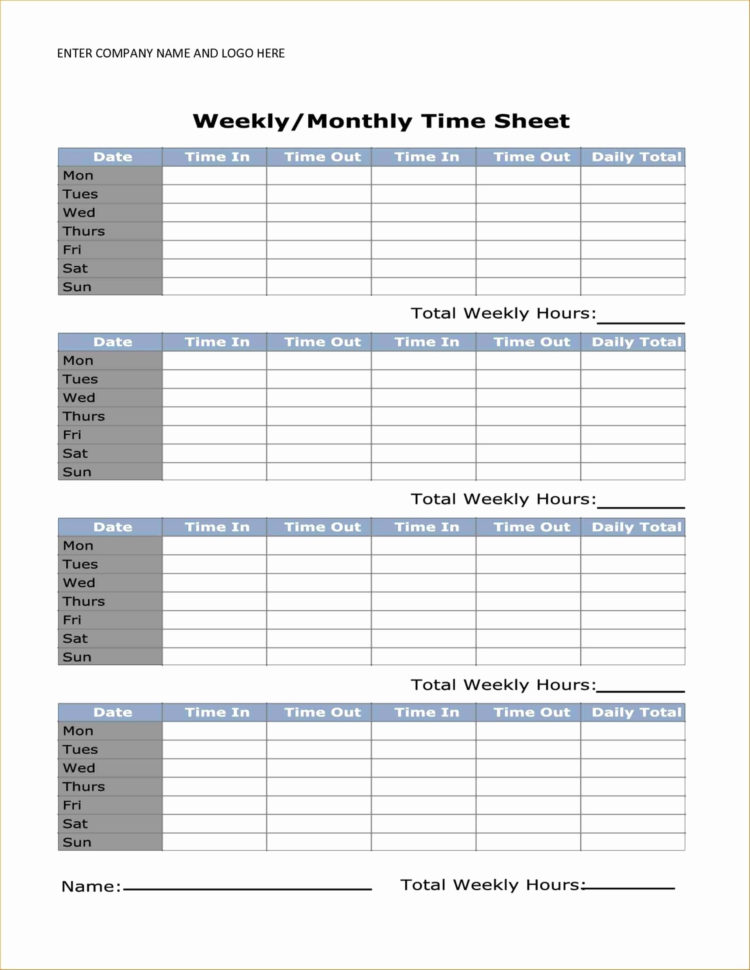 Multiple Employee Weekly Timesheet Template Durun ugrasgrup With 