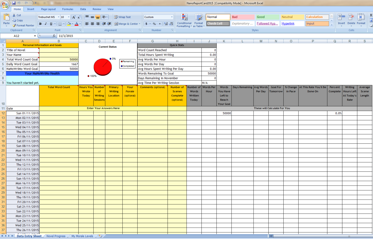 On Writing: Word Count Spreadsheets | J. H. Dierking Intended For Word Spreadsheet