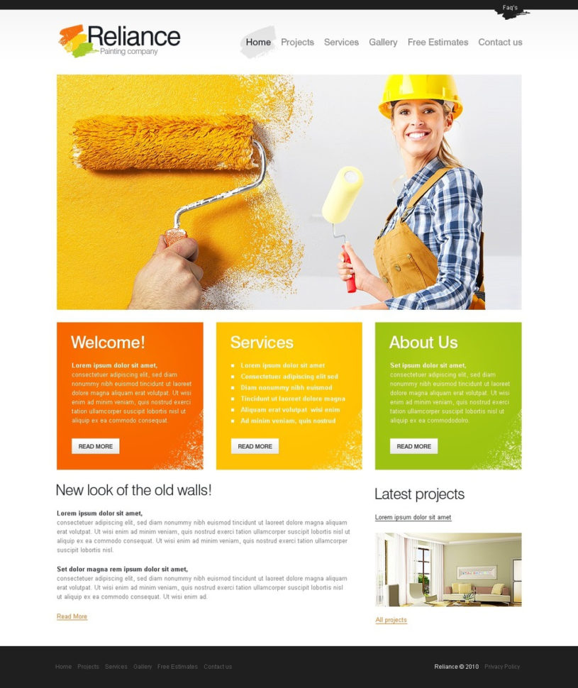 Painting Company Website Template #29111 Throughout Company Templates
