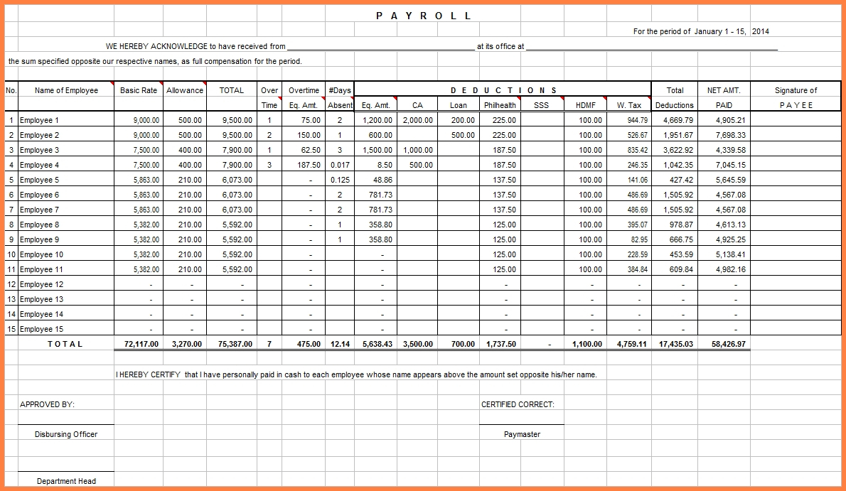 Payroll Spreadsheet For Small Business On Budget Spreadsheet Excel intended for Excel Spreadsheet For Payroll