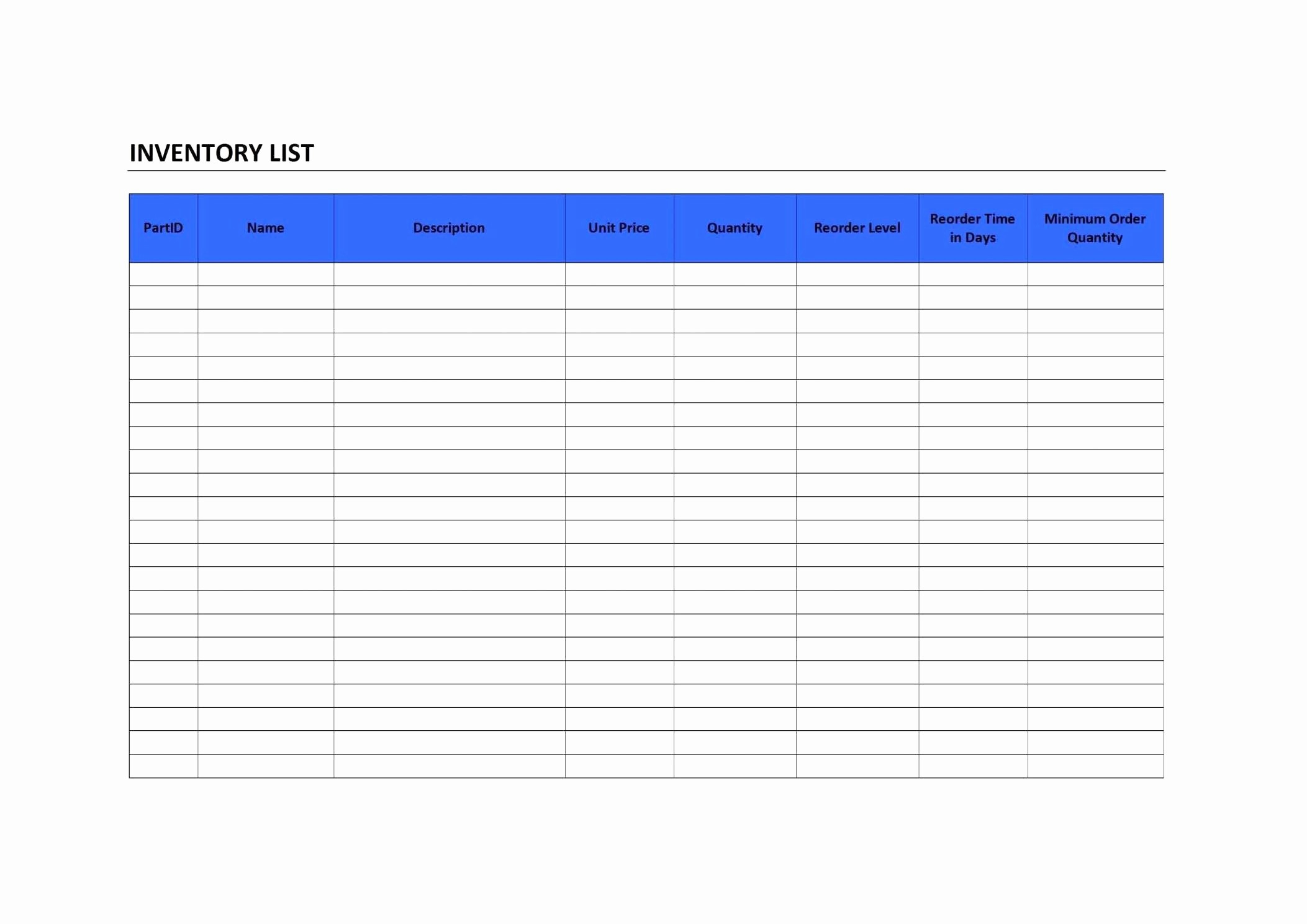 Personal Property Inventory List Template Excel Stock Control inside Inventory Management Template Free