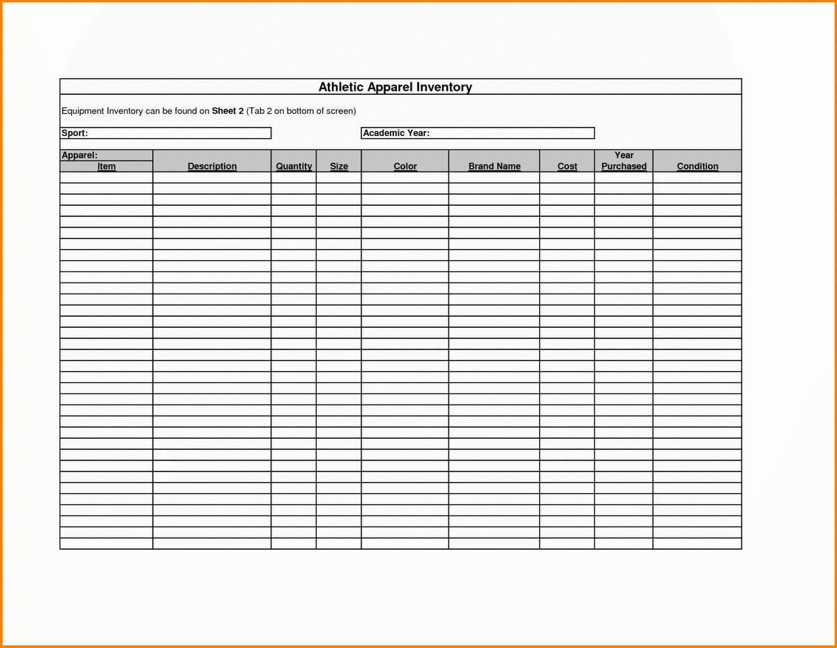 Printable Inventory Template – Emmamcintyrephotography In Printable Inventory Spreadsheet