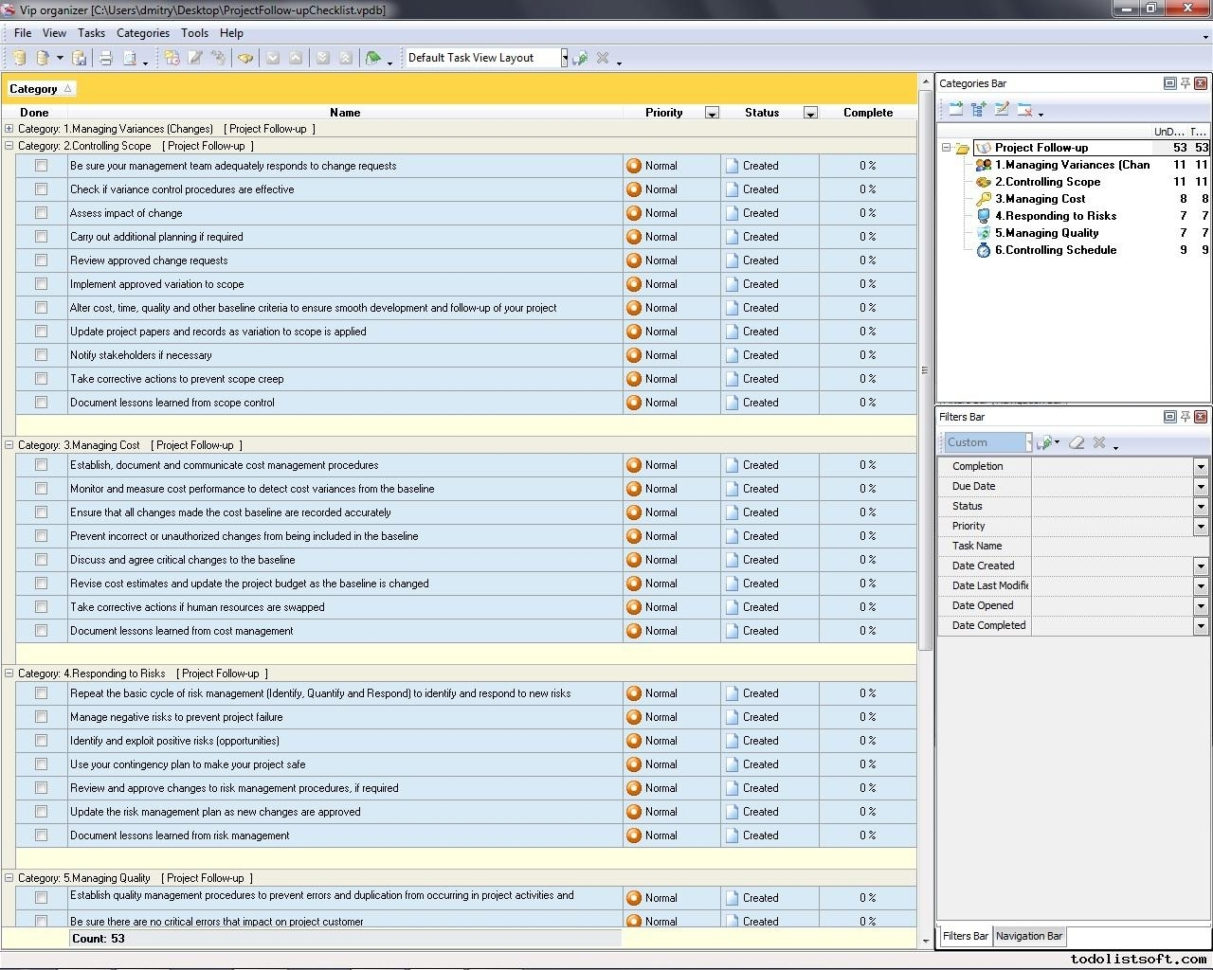 Project Follow Up Checklist To Do List, Organizer, Checklist Inside Inside Month End Accounting Checklist Template
