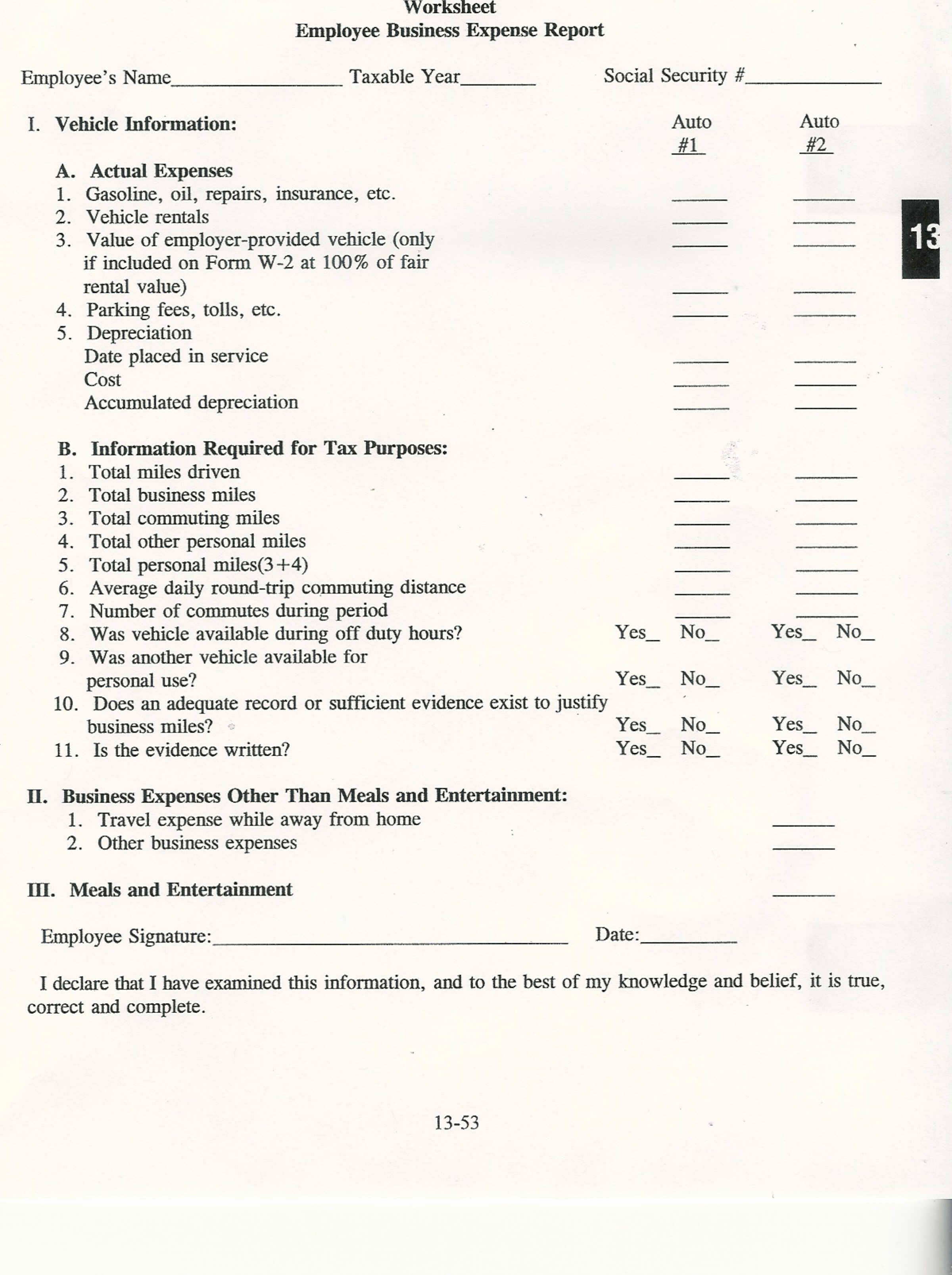 Questions Self Employed Tax Deduction Worksheet Annual 2 inside Self